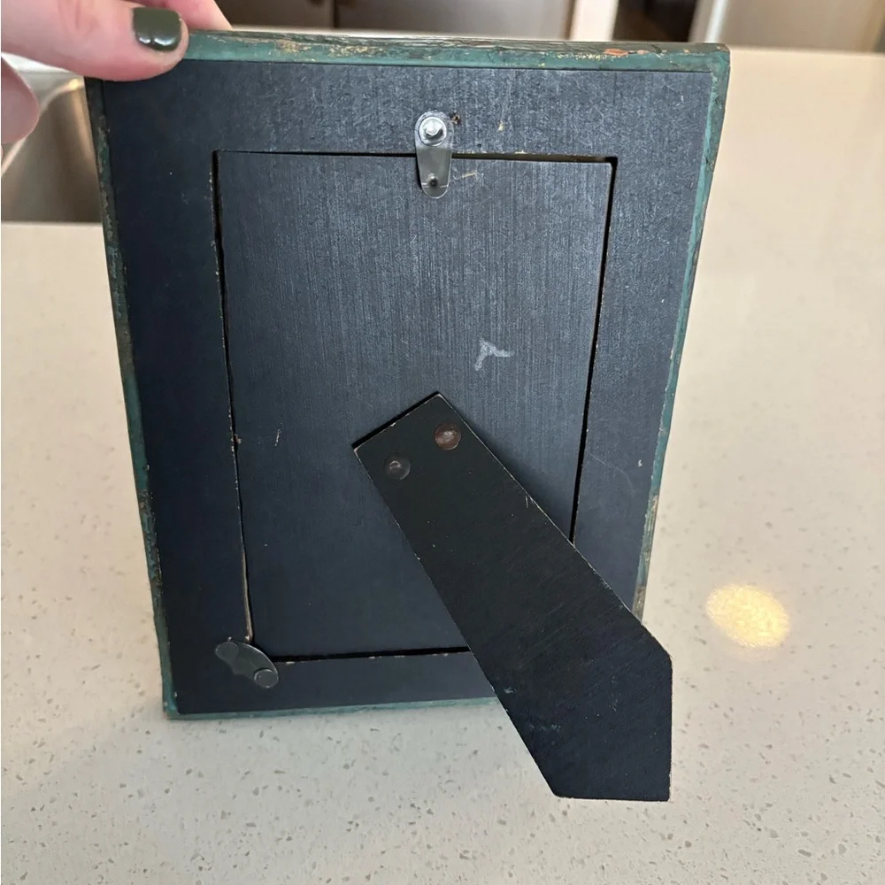 Pier 1 Teal and Gold Splatter Picture Frame